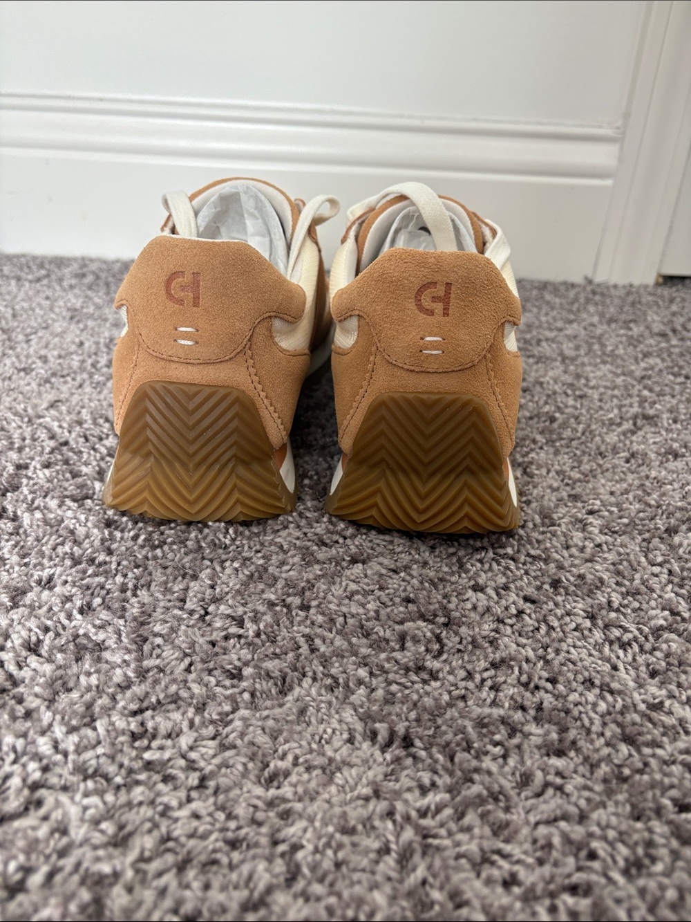 Cole Haan Women’s Suede & Mesh Sneakers — Tan and Cream - Picture 3 of 6